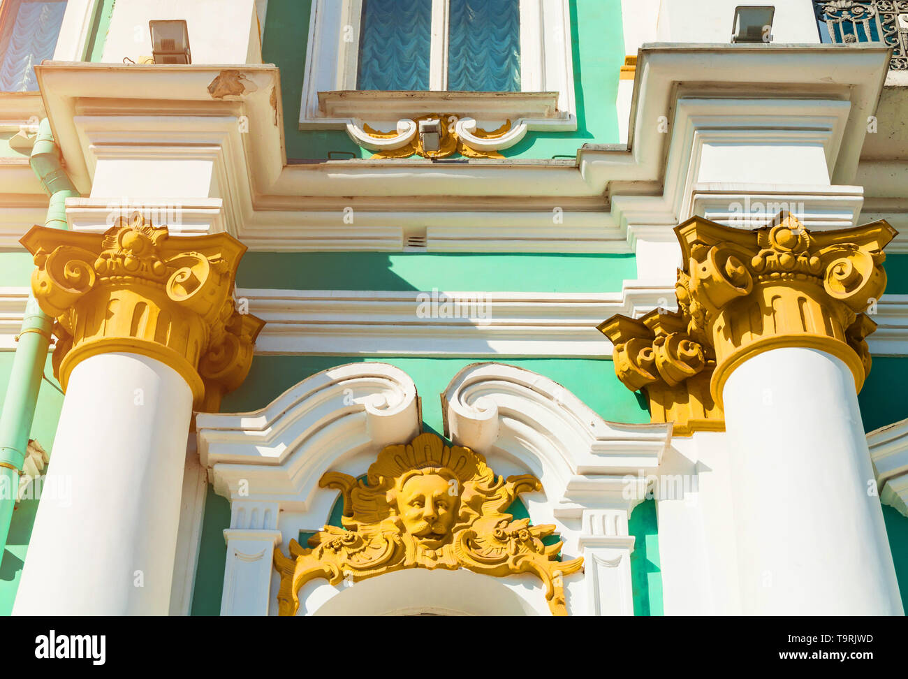 St Petersburg, Russia - April 5, 2019. Winter Palace and Hermitage Museum Building, closeup facade view Stock Photo