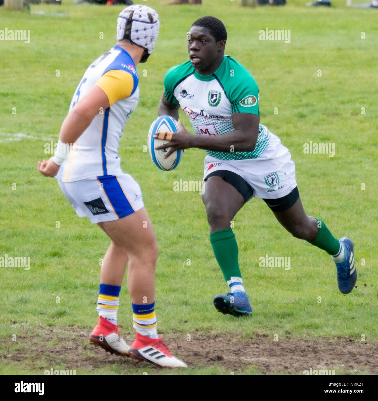 Bury St Edmunds Rugby Sevens 2019 - Apache vs Nigerian Exiles Stock Photo