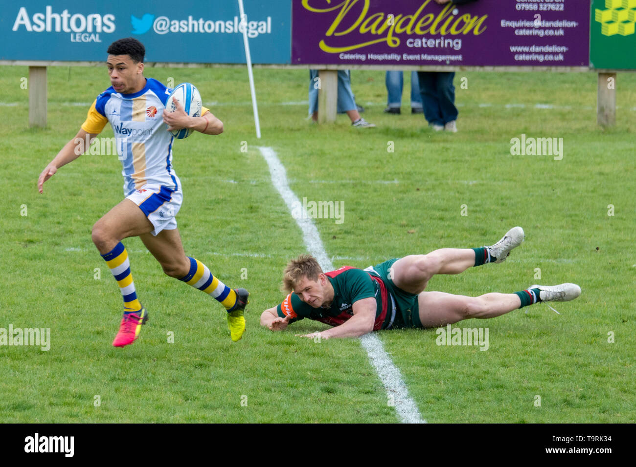 Bury St Edmunds Rugby Sevens 2019 - Apache vs Leicester Tigers Stock Photo