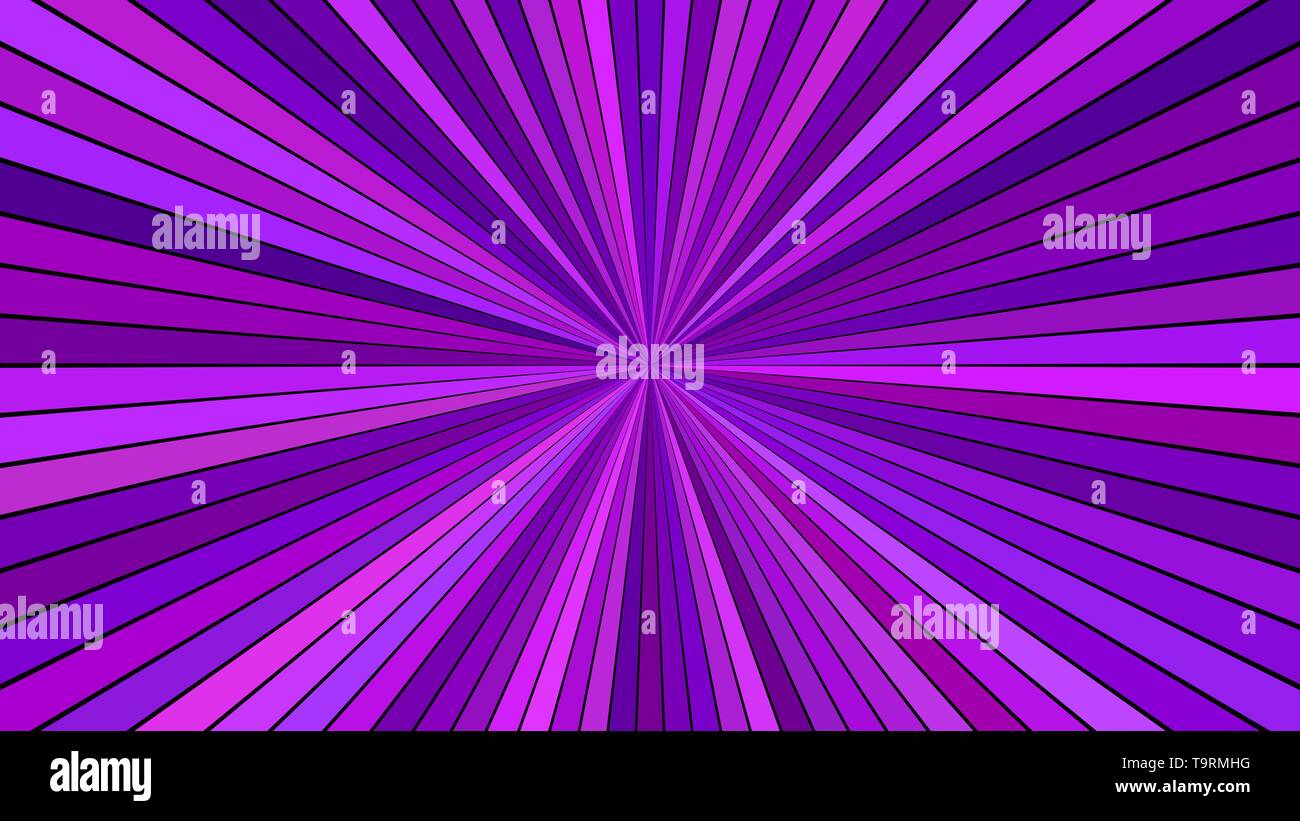 Purple psychedelic abstract starburst stripe background - vector explosive graphic Stock Vector