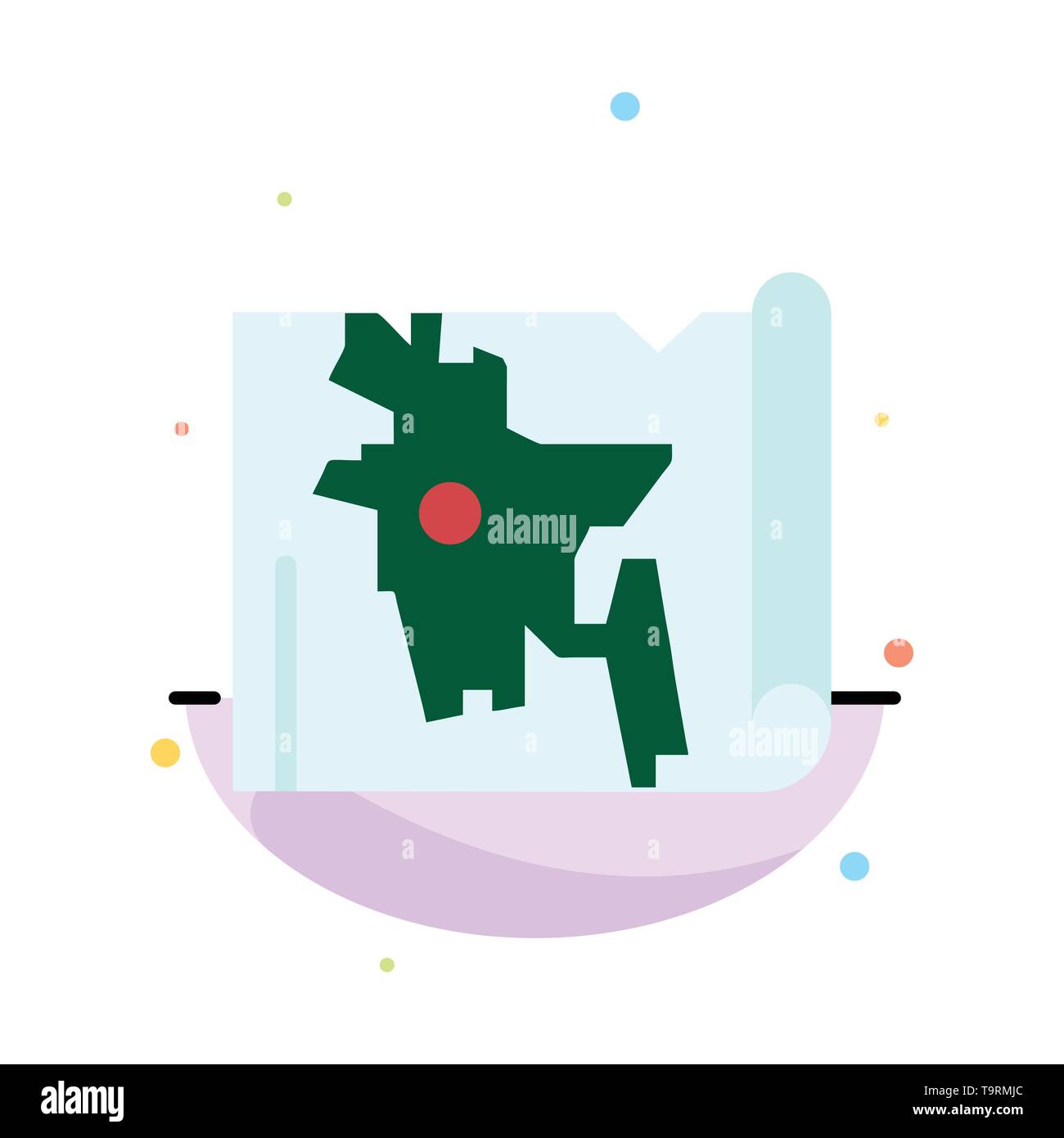 Bangladesh, Map, World, Bangla Abstract Flat Color Icon Template Stock Vector