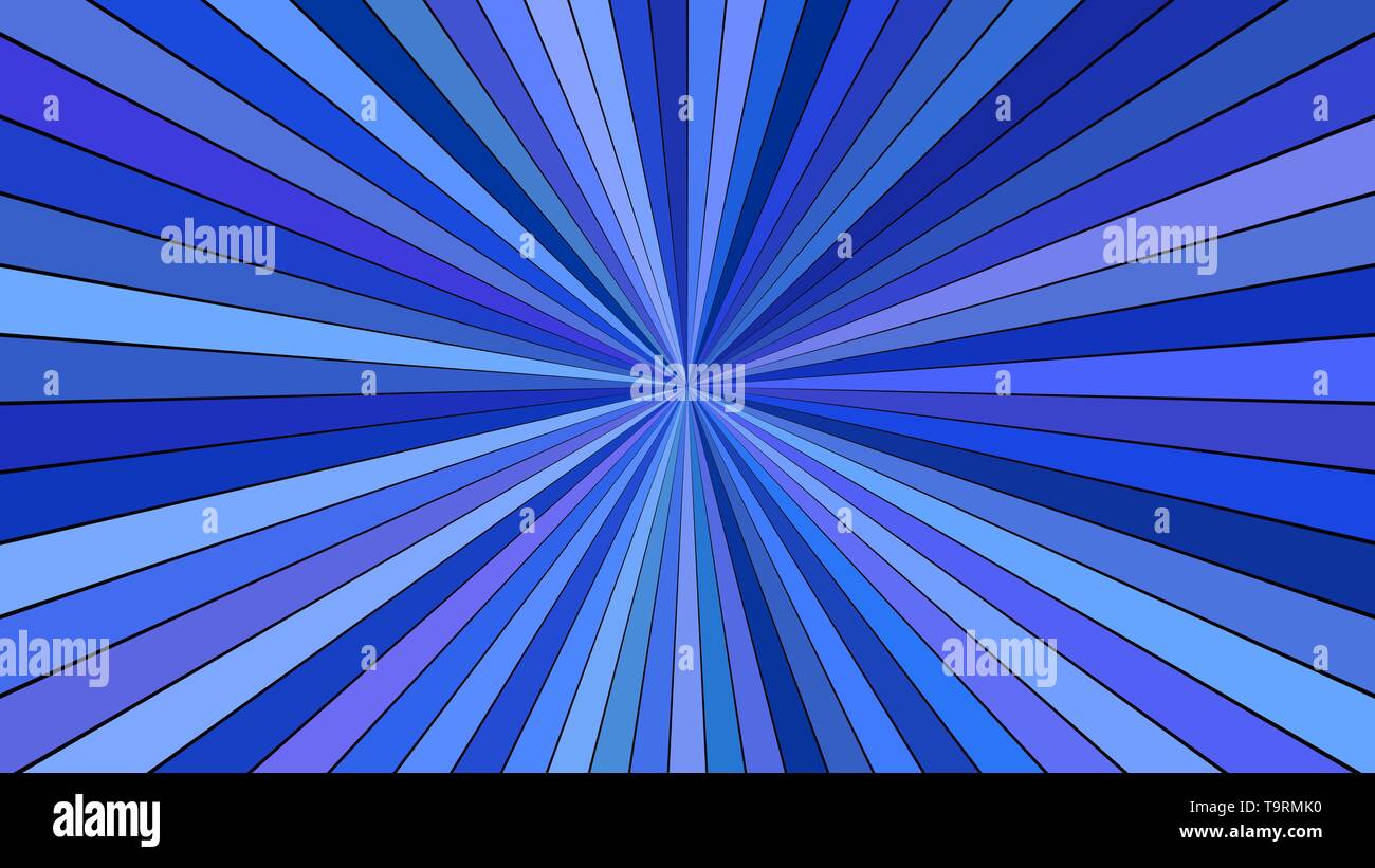 Blue abstract psychedelic star burst stripe background - vector explosion graphic design Stock Vector