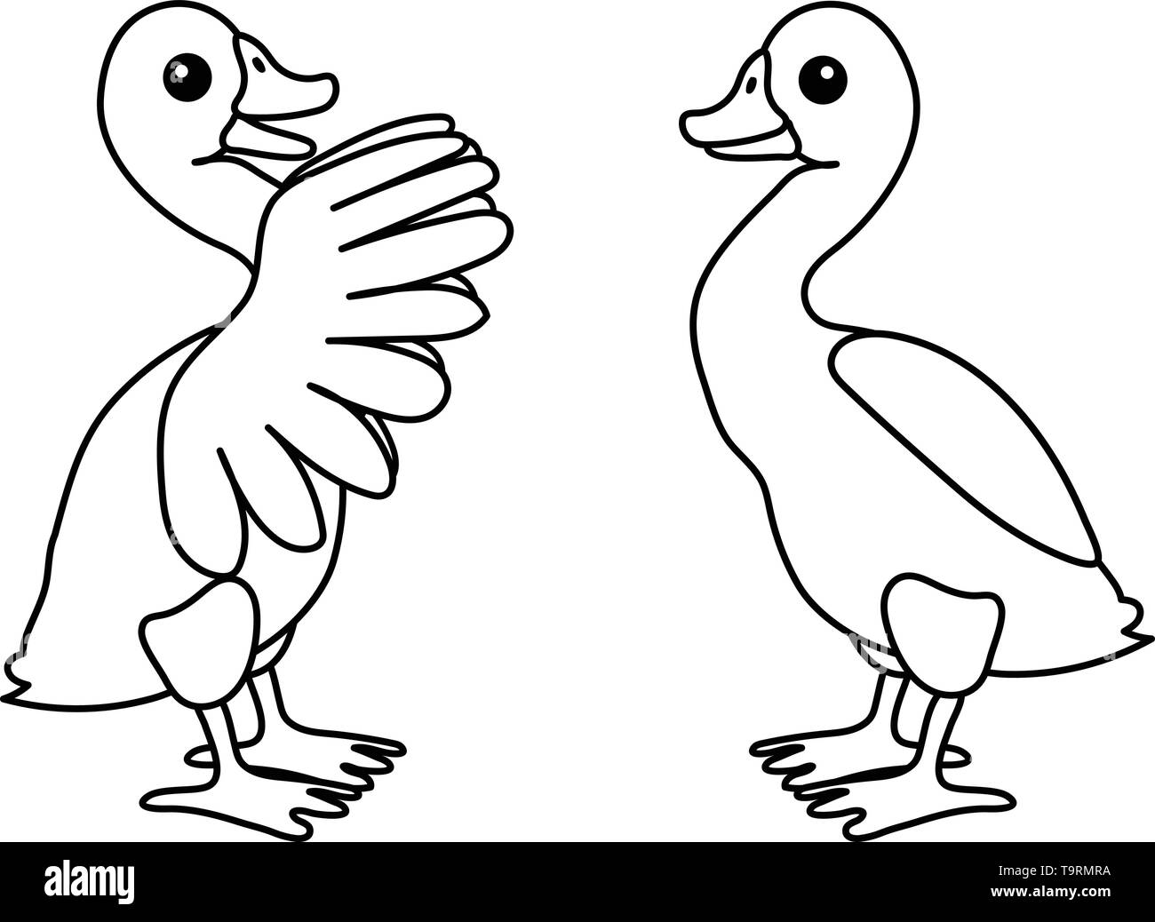 goose clipart black and white