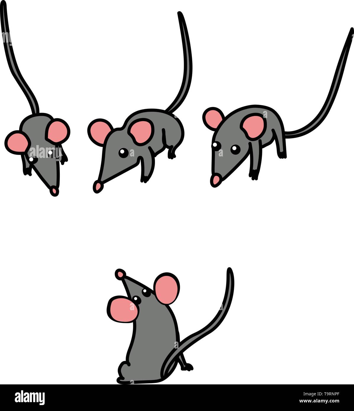 vector scandi cartoon animal clip art mouse mice pet Stock Vector Image &  Art - Alamy