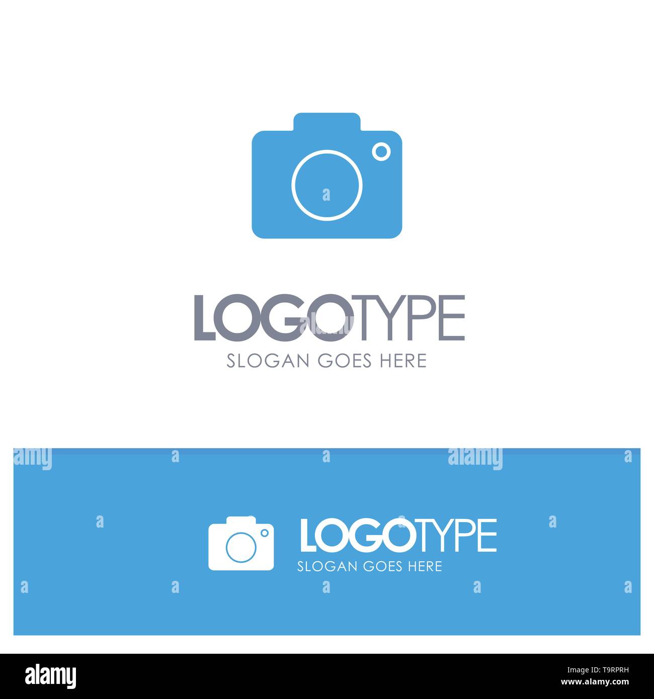 Twitter, Image, Picture, Camera Blue Solid Logo with place for tagline