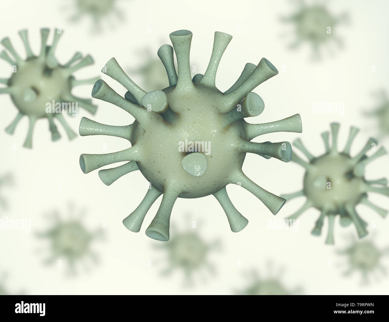 Virus cells in infected organism.3D illustration Stock Photo