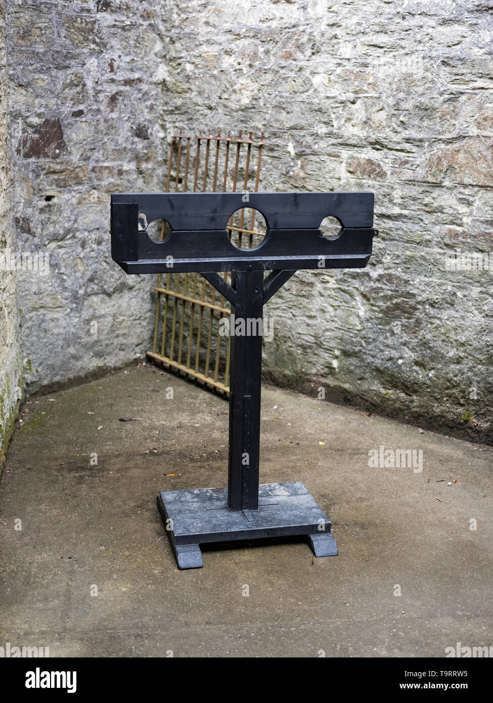 Stocks at Bodmin Jail, Cornwall, UK Stock Photo Alamy
