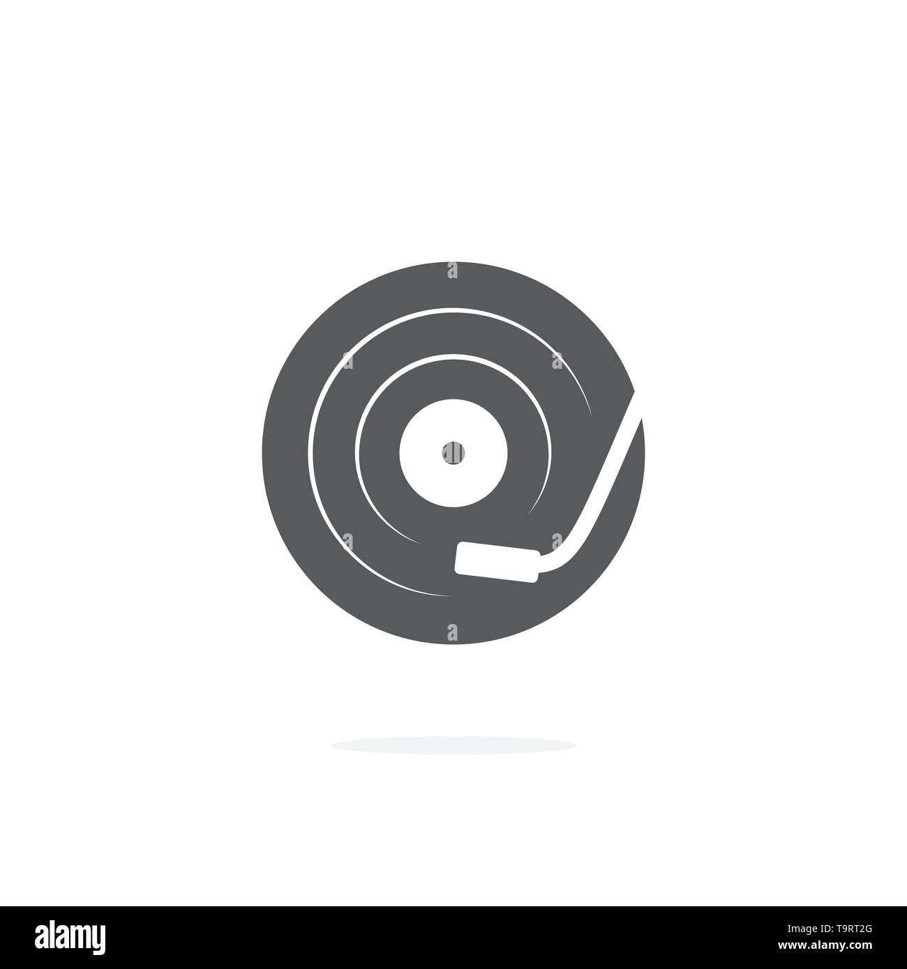 DJ turntable vector icon on white background Stock Vector Image & Art