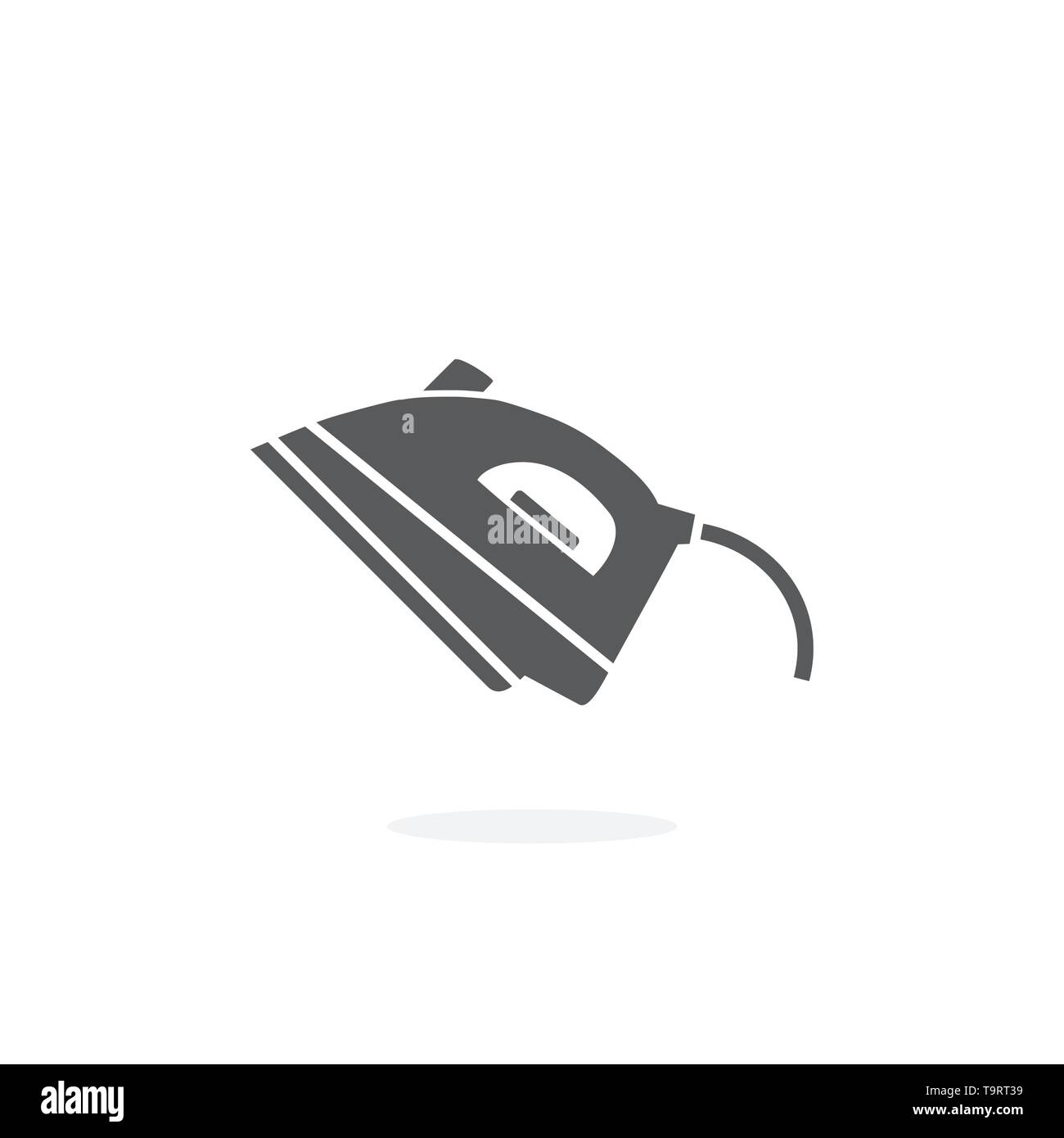 Steam iron vector icon on white background Stock Vector