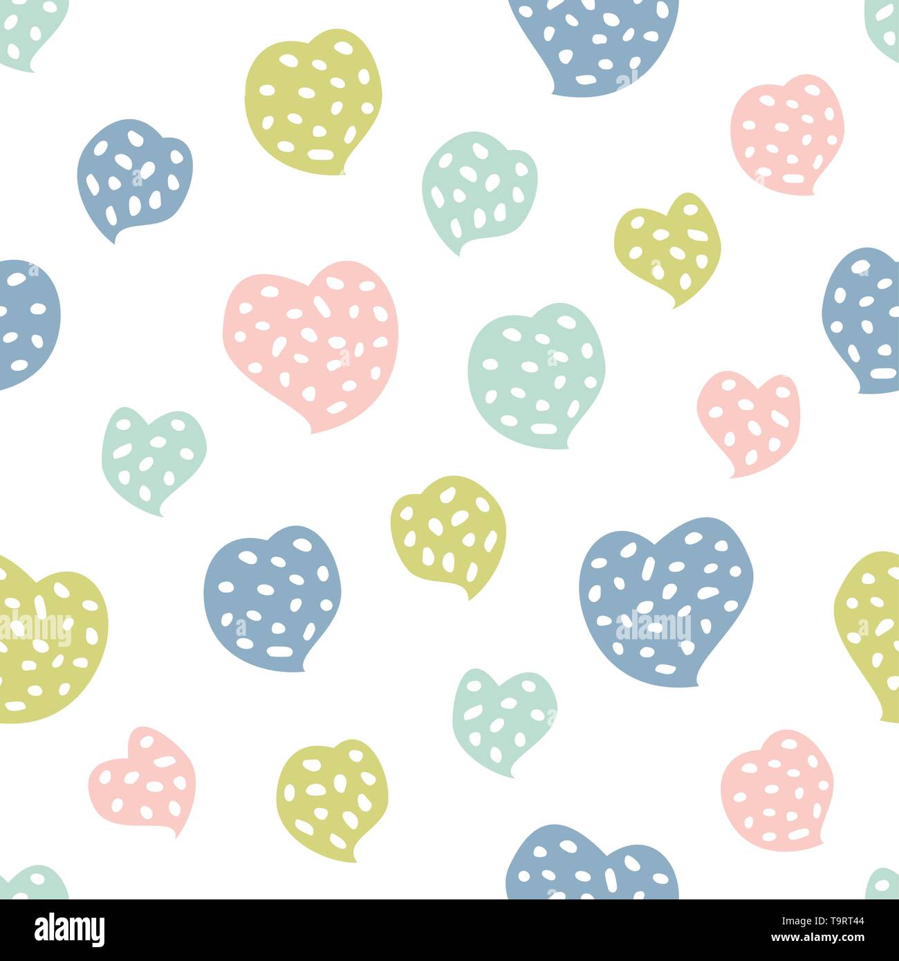 Childish seamless pattern with hearts. Creative texture for fabric, textile Stock Vector