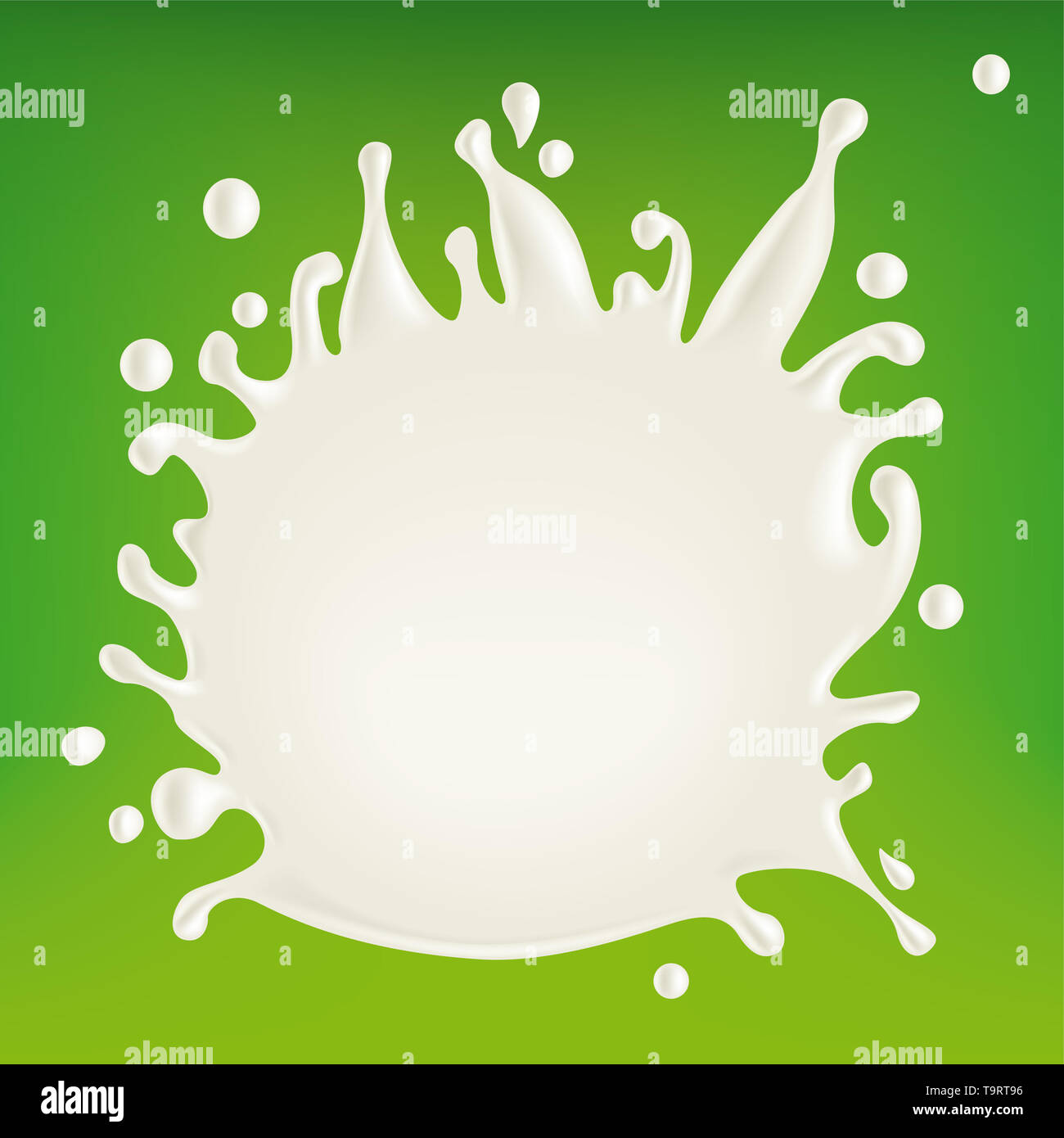Milk splash isolated in green. 3D vector illustration. Design element ...