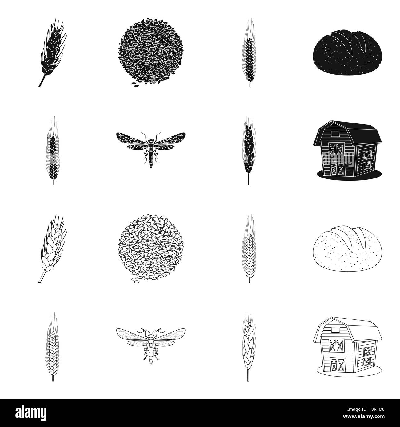 Vector design of agriculture and farming icon. Collection of ...