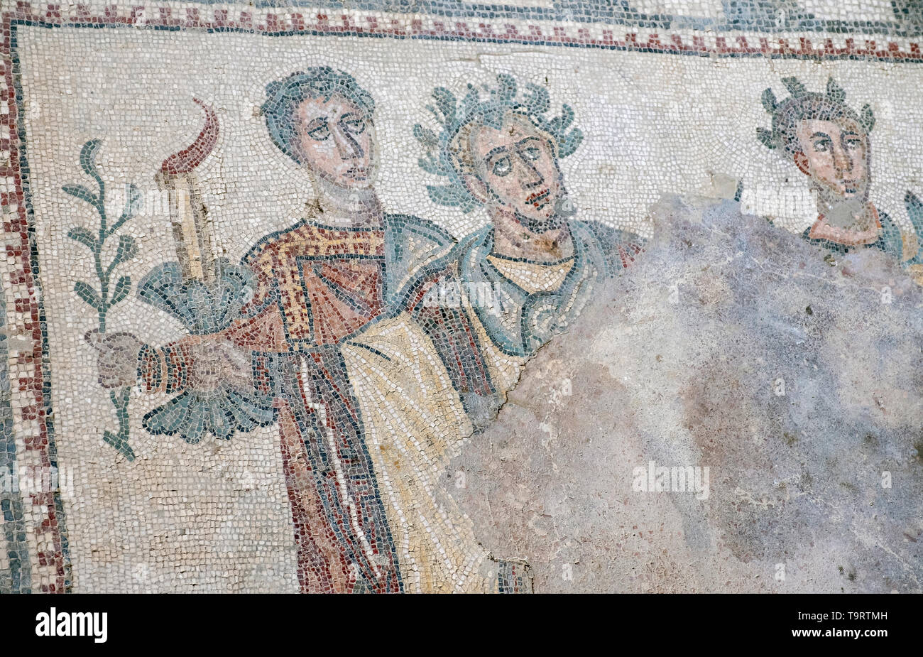 Roman mosaics in the Villa Romana del Casale, Piazza Armerina, Sicily, Italy. Stock Photo