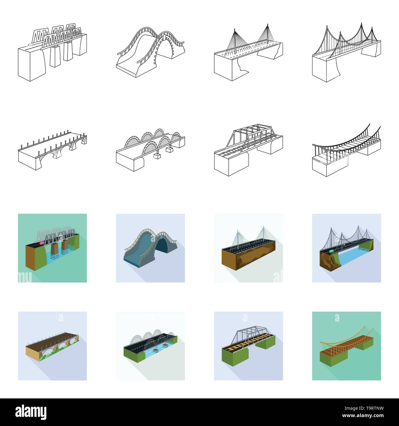 Isolated object of connection and design symbol. Set of connection and ...
