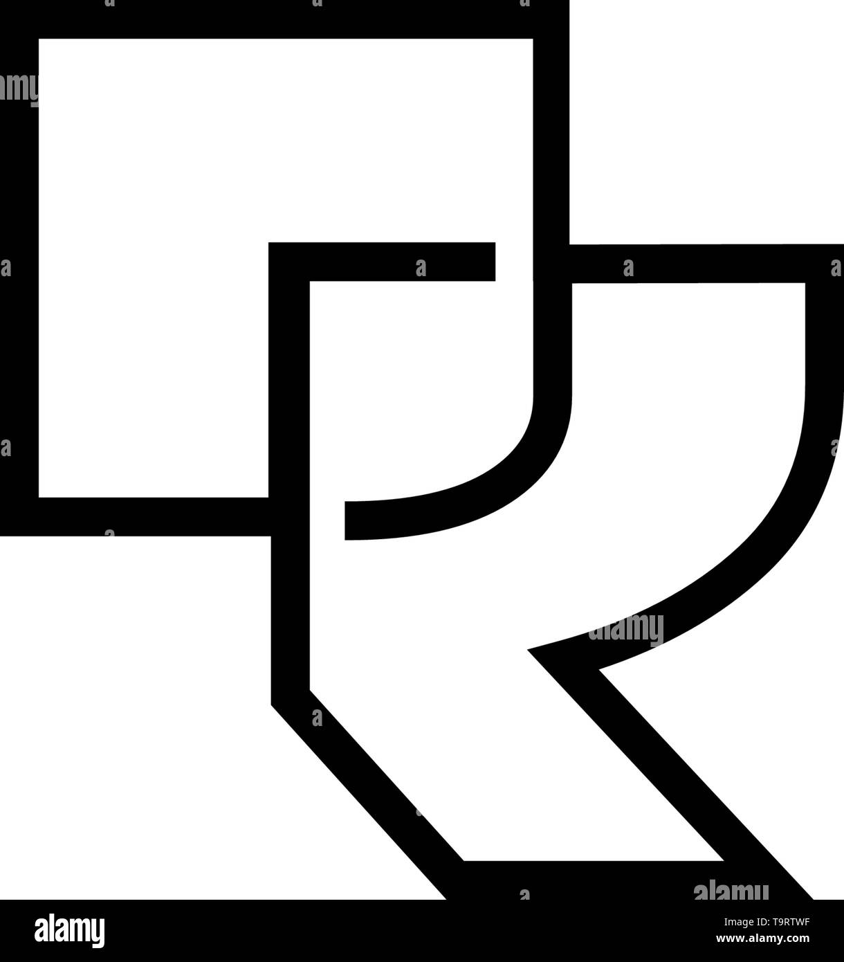 monogram initial R, R logo template black color vector illustration ...