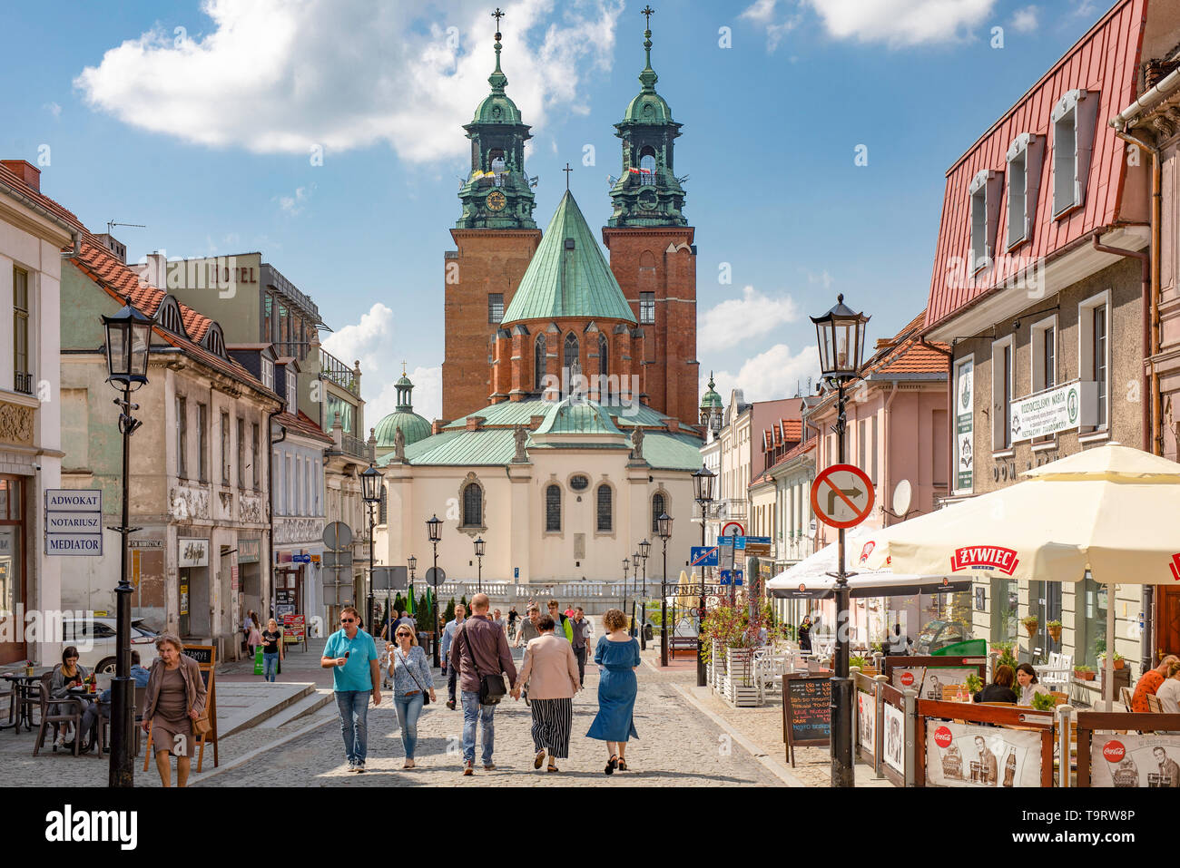 Cathedral. Old town sacral and secular buildings, architecture of the first polish capital. Gniezno / Poland. Stock Photo