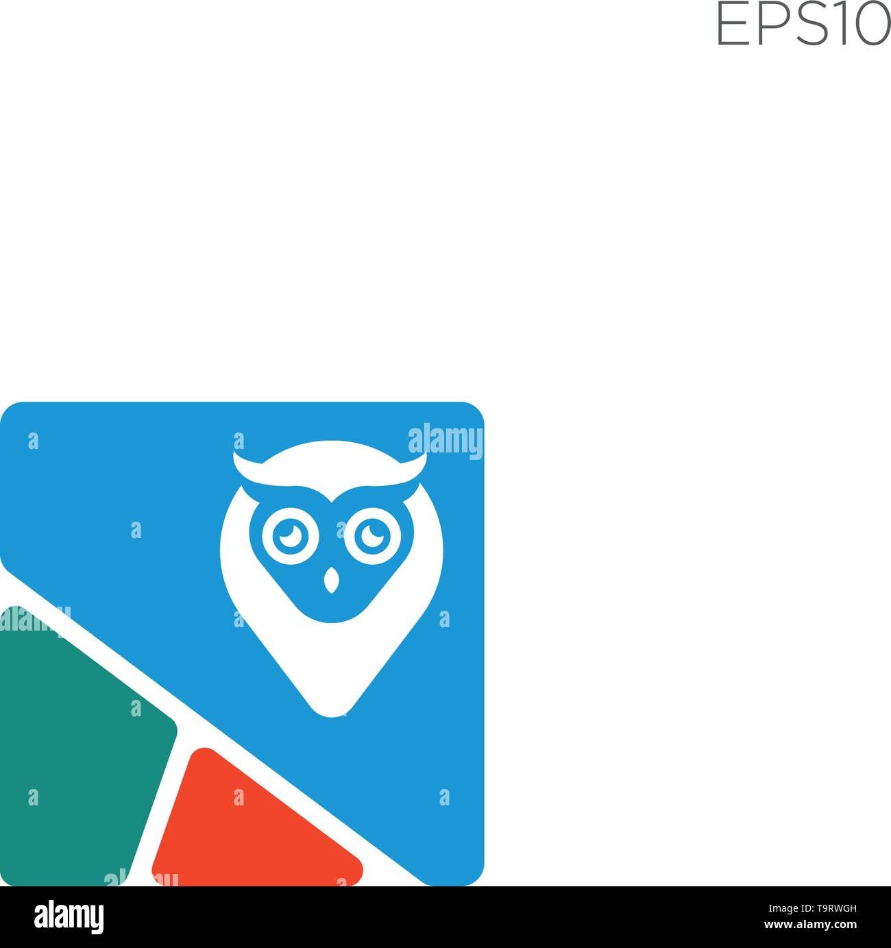 book owl education logo template vector illustration icon isolated Stock Vector