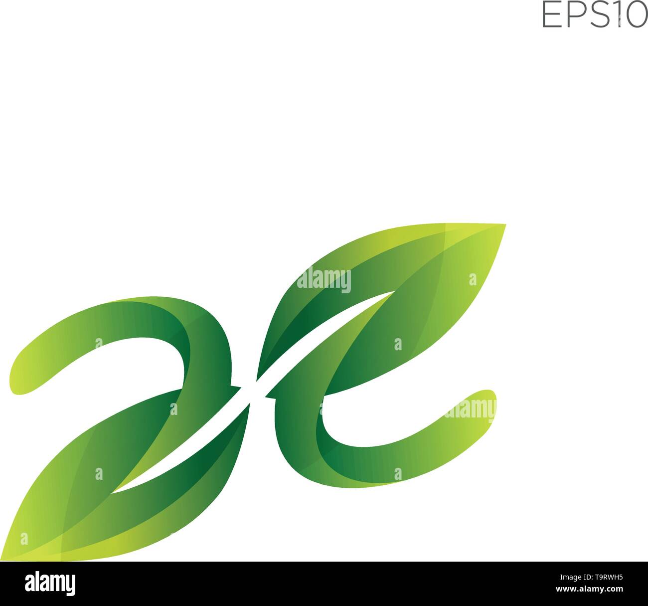 leaf nature initial e logo icon vector element isolated - vector Stock ...