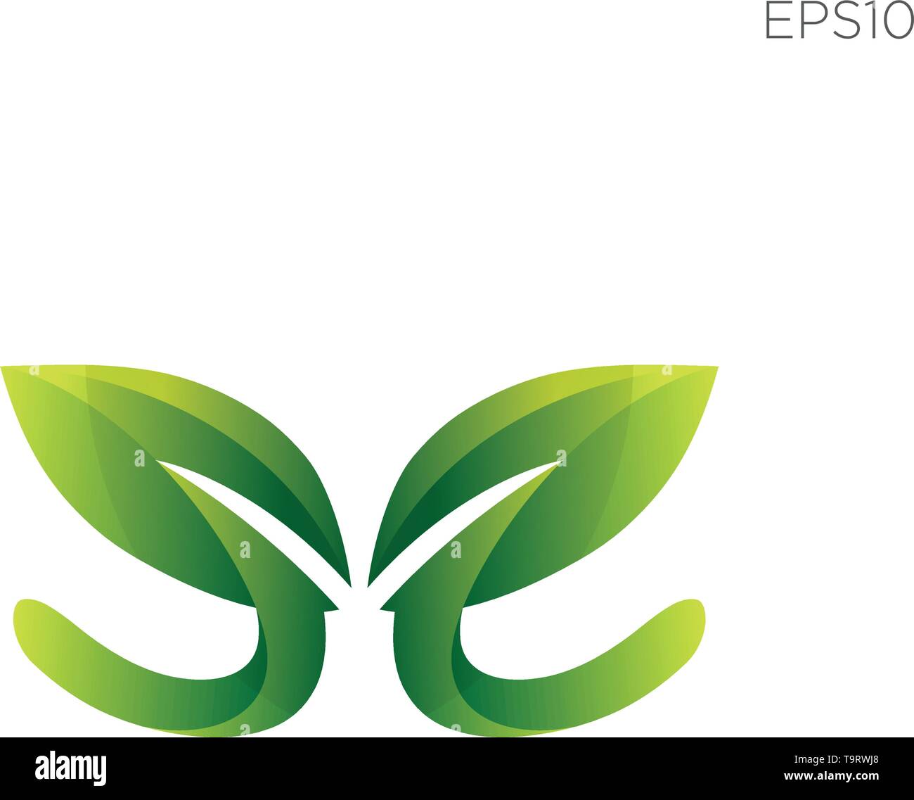 leaf nature initial e logo icon vector element isolated - vector Stock ...