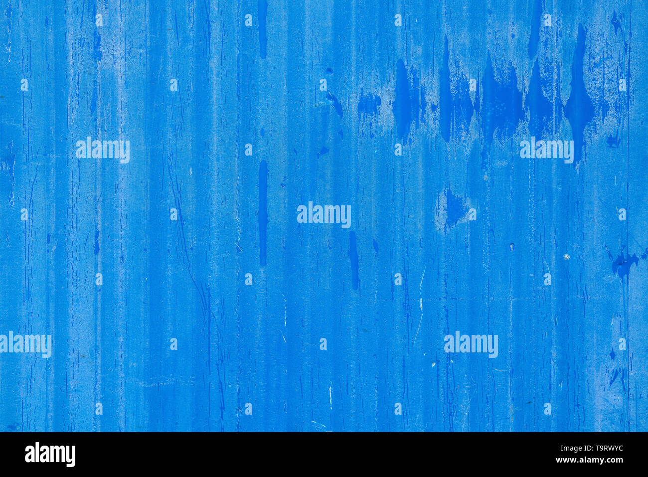 Wavy Metal sheet blue color. For background,Texture. Stock Photo