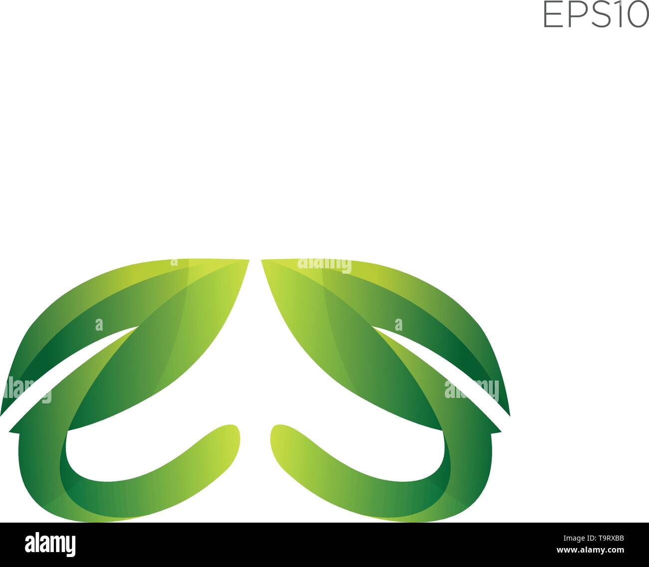 leaf nature initial e logo icon vector element isolated - vector Stock ...
