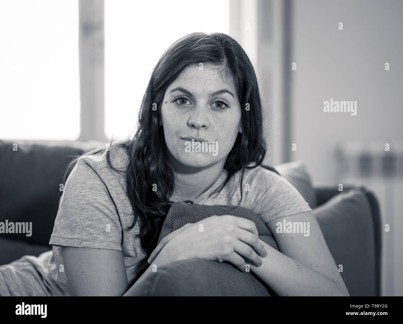 Woman Relaxing Time Lifestyle Black And White Close Up Portrait