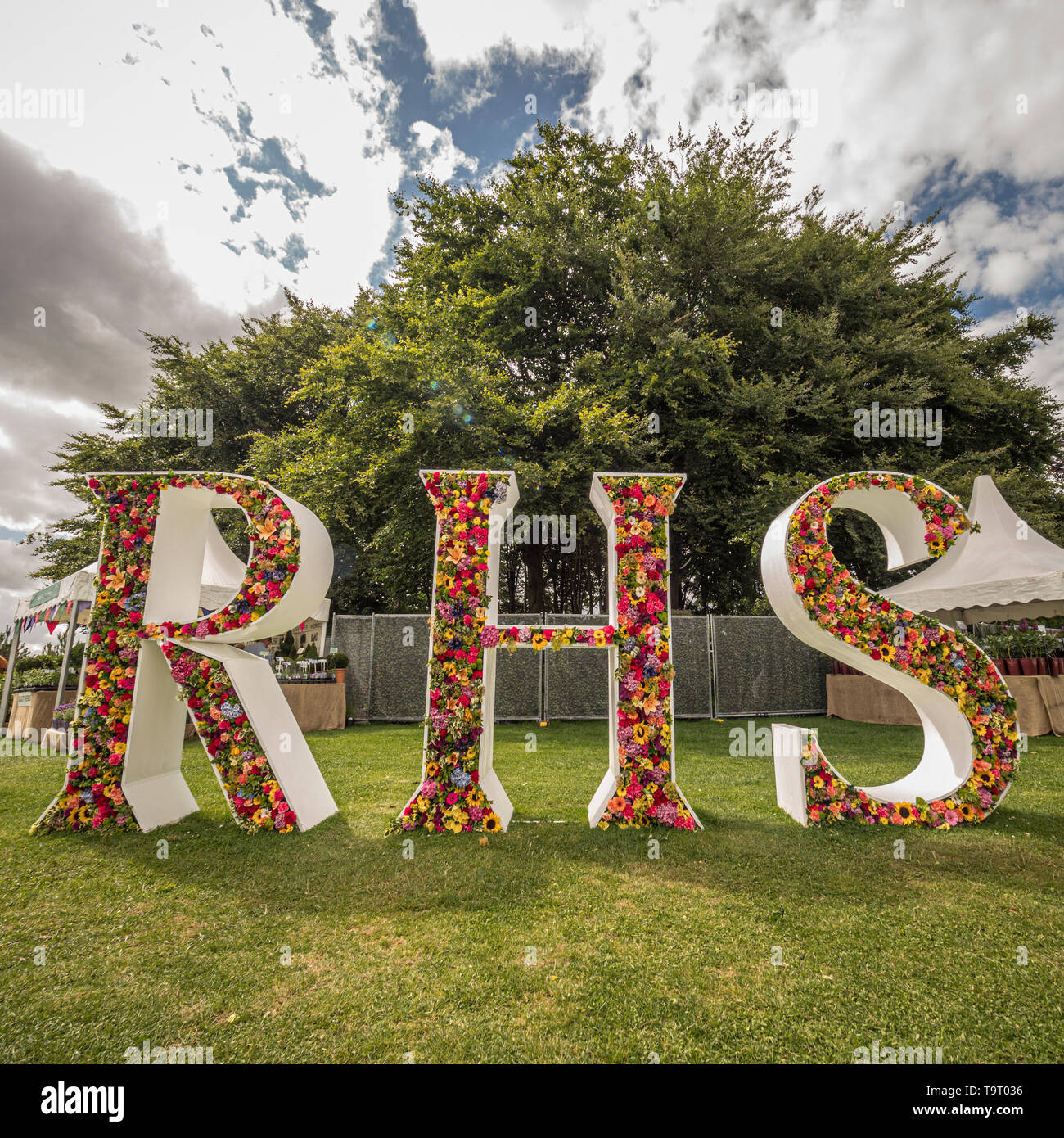 RHS Floral sign at Gardening show, UK. Stock Photo