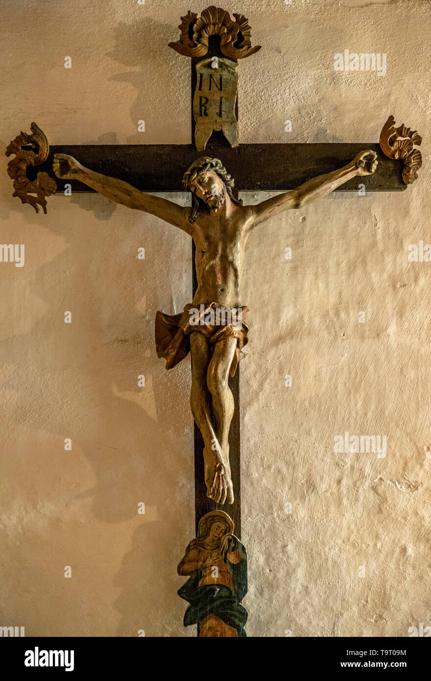 Crucifix in the Swabian farm museum of Illerbeuren, upper Swabians, Allgäu, Bavaria, Germany, Europe, Kruzifix im schwäbischen Bauernhofmuseum Illerbe Stock Photo