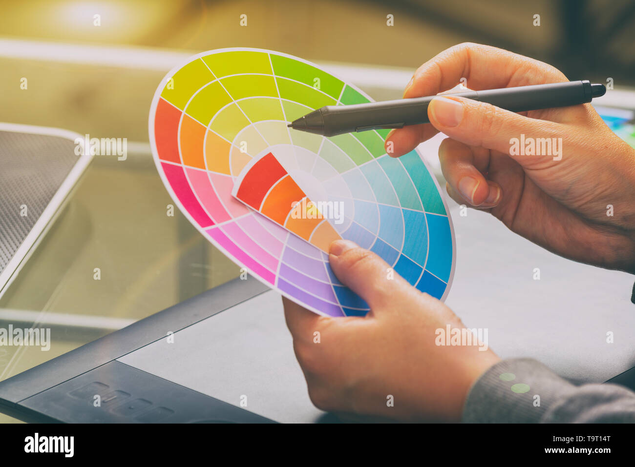 Designer using graphics tablet in the office Stock Photo