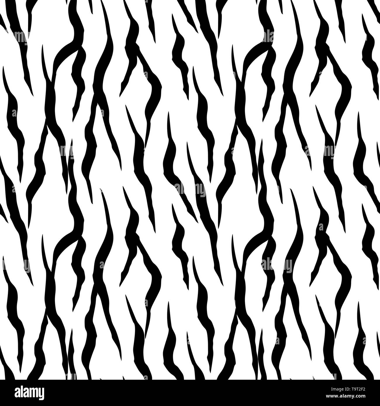 Zebra skin, stripes pattern. Animal print, black and white detailed and  realistic texture. Monochrome seamless background. Vector illustration  eps10 Stock Vector Image & Art - Alamy