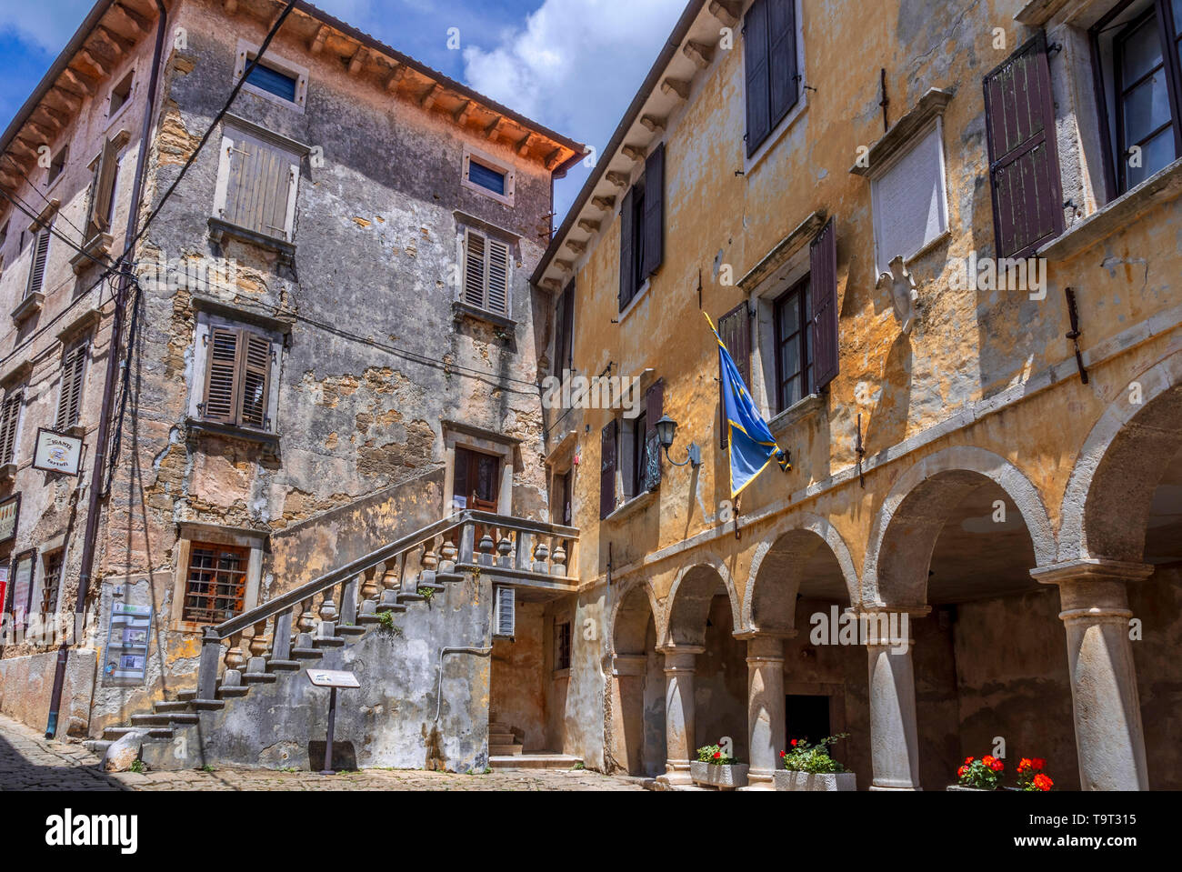 Artist's place and mountain village of Groznjan, Istrien, Croatia, Europe, Künstlerort und Bergdorf Groznjan, Kroatien, Europa Stock Photo