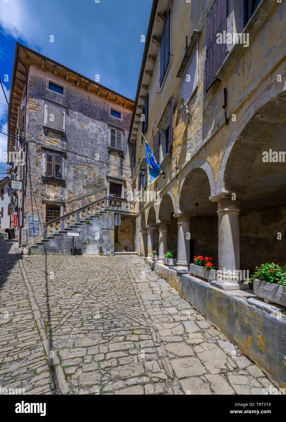 Artist's place and mountain village of Groznjan, Istrien, Croatia, Europe, Künstlerort und Bergdorf Groznjan, Kroatien, Europa Stock Photo