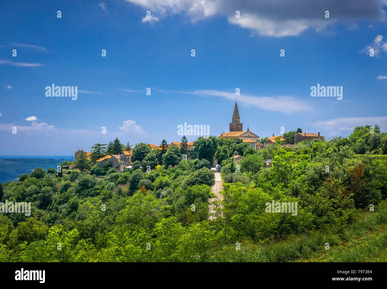 Artist's place and mountain village of Groznjan, Istrien, Croatia, Europe, Künstlerort und Bergdorf Groznjan, Kroatien, Europa Stock Photo