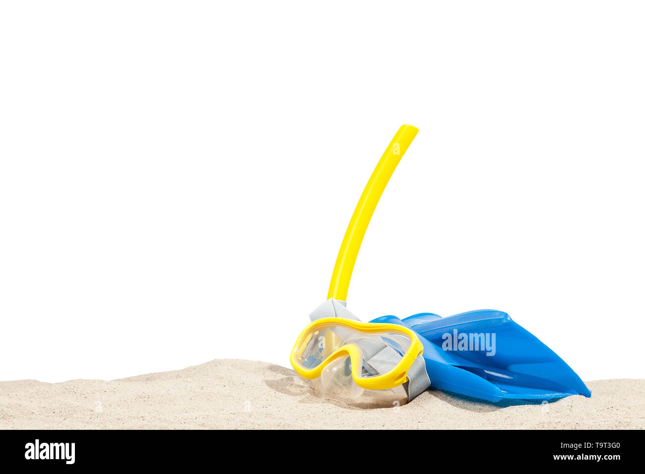 Snorkeling equipment on a sandy beach Stock Photo