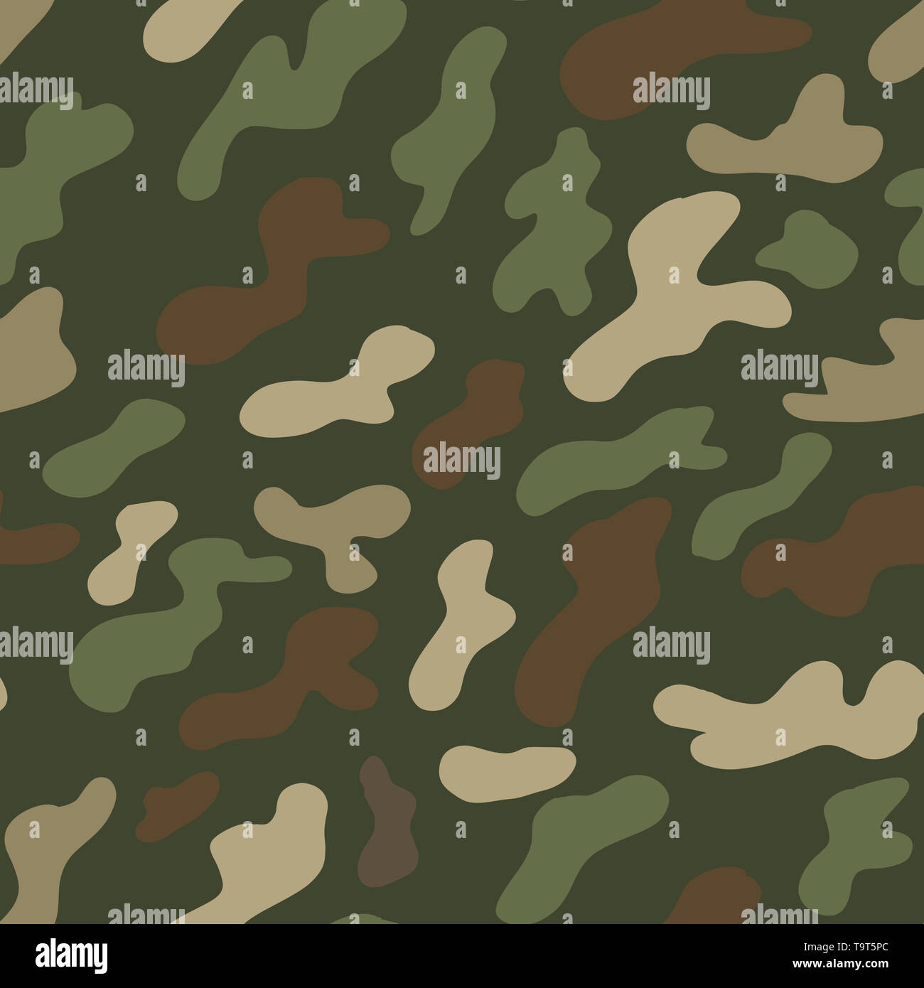 Seamless camouflage pattern. Military texture from hexagonal elements.  Abstract camo. Print on fabric. Vector Stock Vector