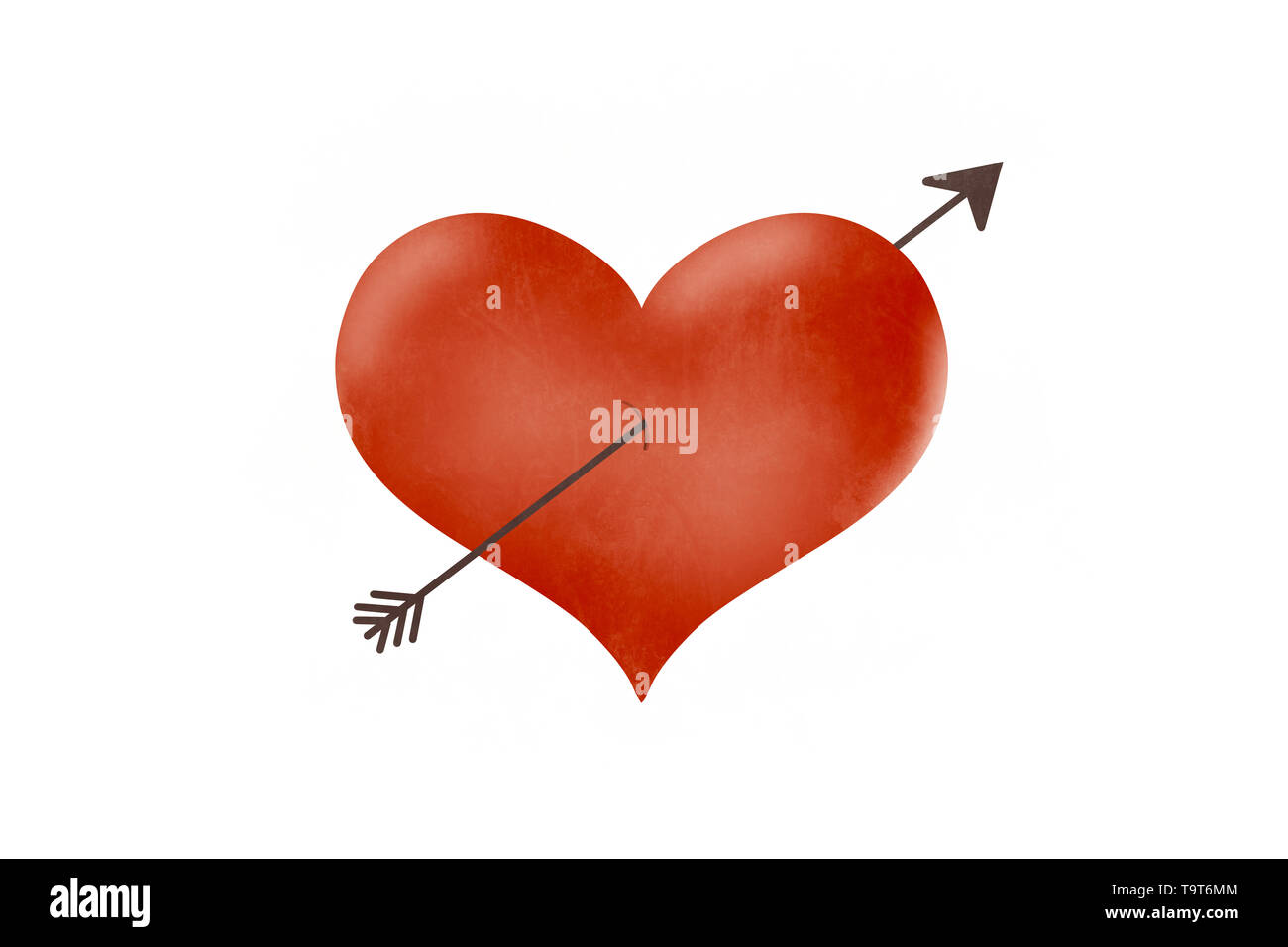 Heart red with arrow illustration on white background Stock Photo - Alamy