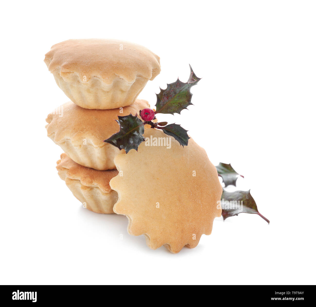 Tasty mince pies on white background Stock Photo - Alamy