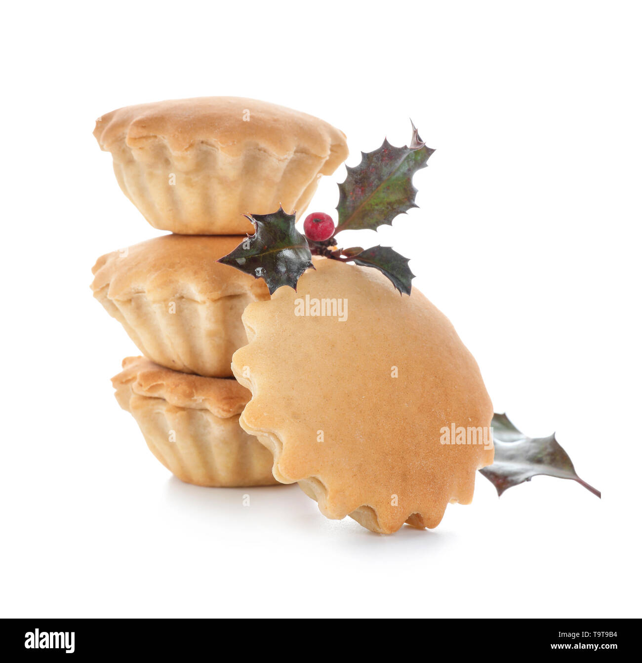 Tasty mince pies on white background Stock Photo - Alamy
