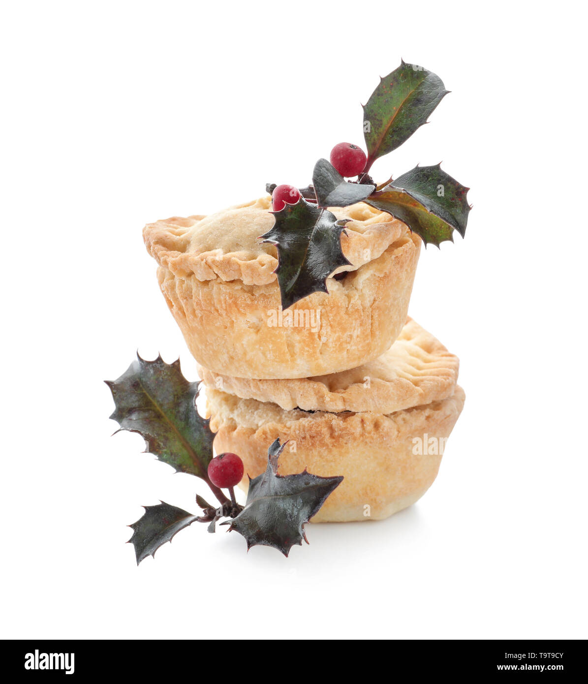 Tasty mince pies on white background Stock Photo - Alamy