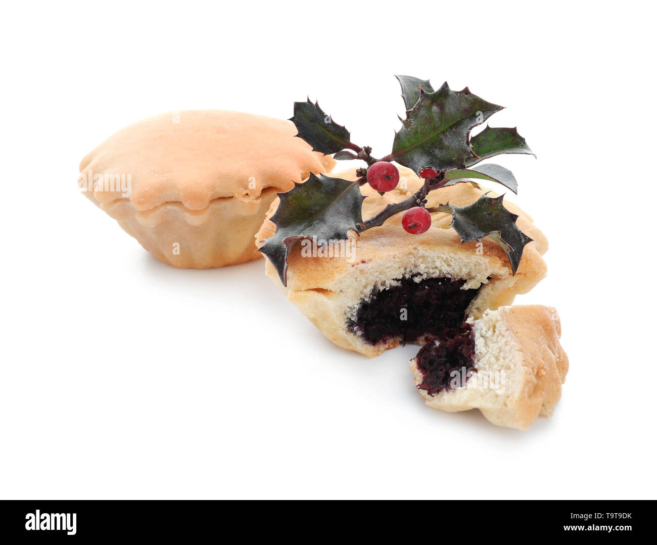 Tasty mince pies on white background Stock Photo - Alamy
