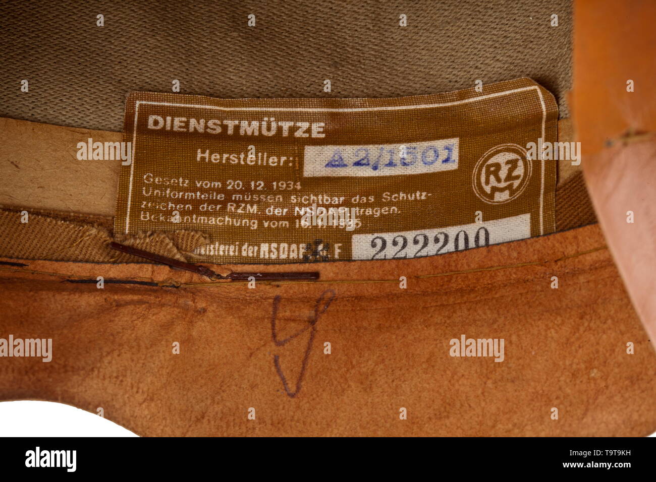 A kepi for enlisted men/NCOs of the SA groups Donau or Alpenland depot piece with RZM tag historic, historical, 20th century, Editorial-Use-Only Stock Photo