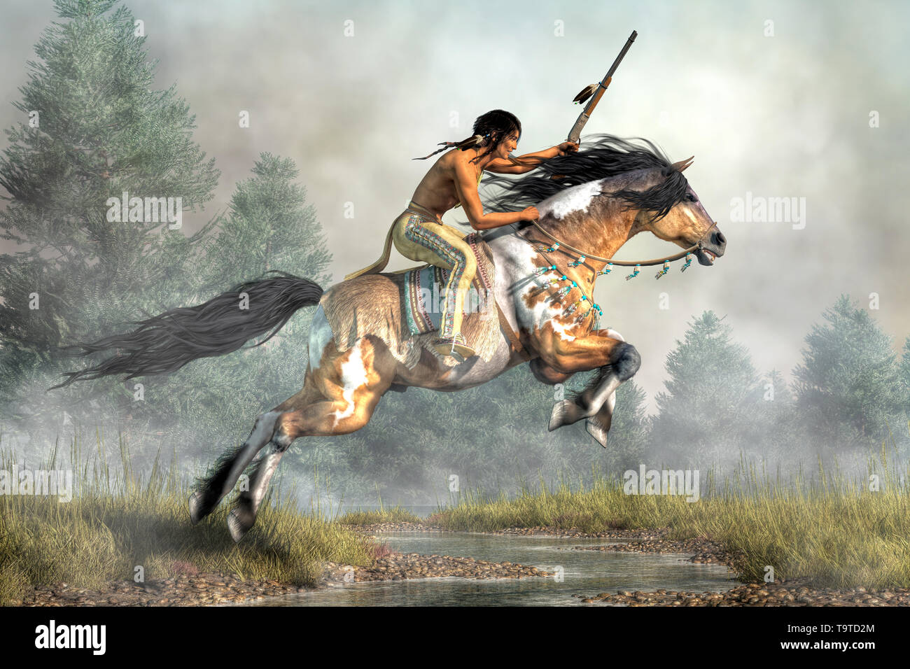 Horse horseback plains indian hi-res stock photography and images - Alamy