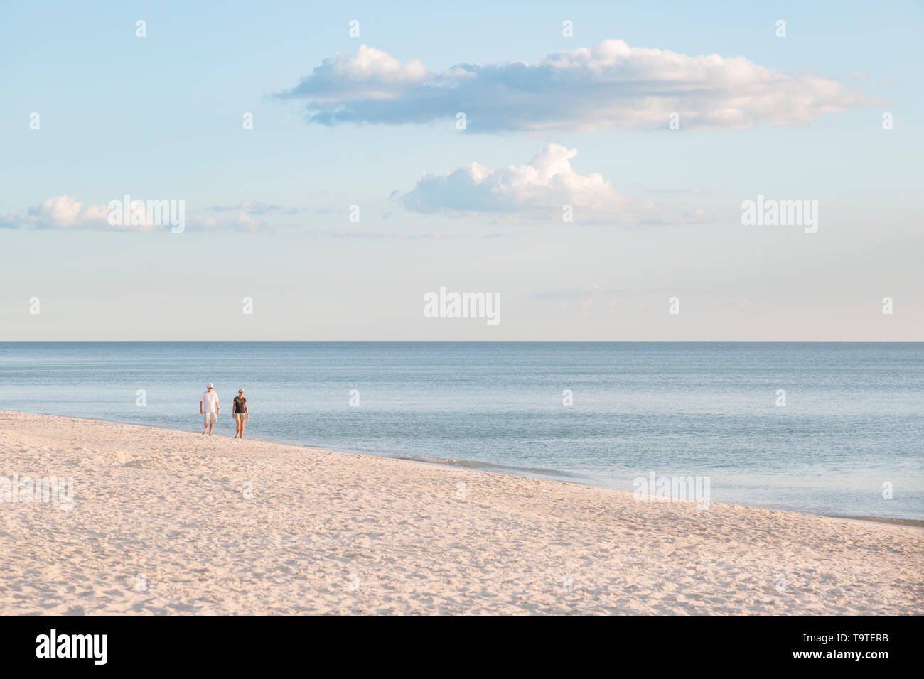 Afternoon stroll on the beach, Naples, Florida, USA Stock Photo