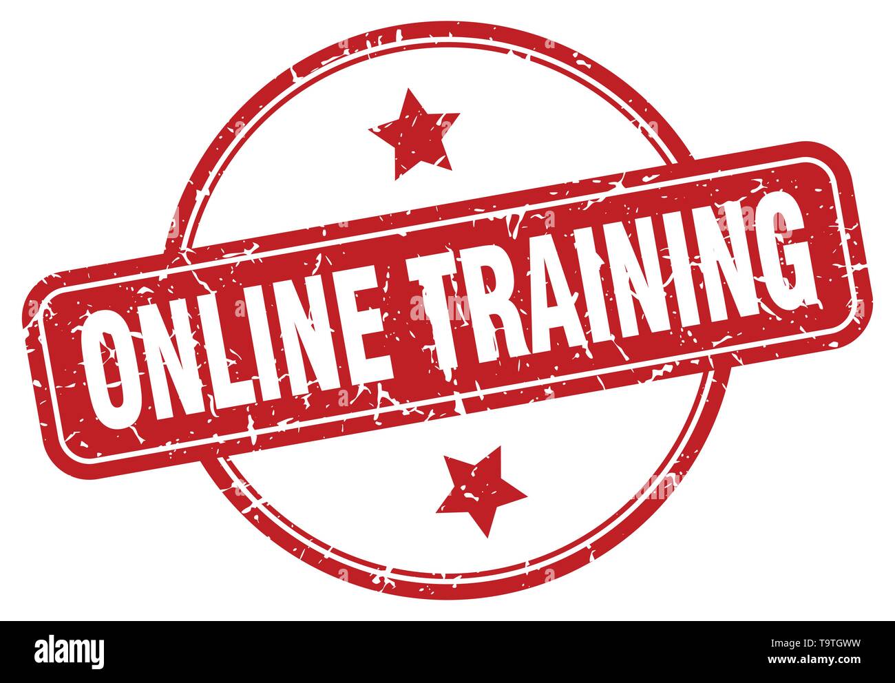 online training vintage round isolated stamp Stock Vector