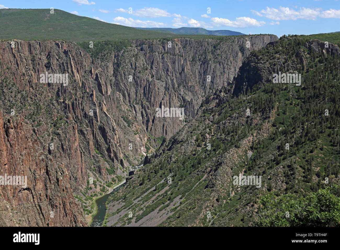 The Gunnison River running through the gorge in Black Canyon of the Gunnison National Park, Colorado. Stock Photo