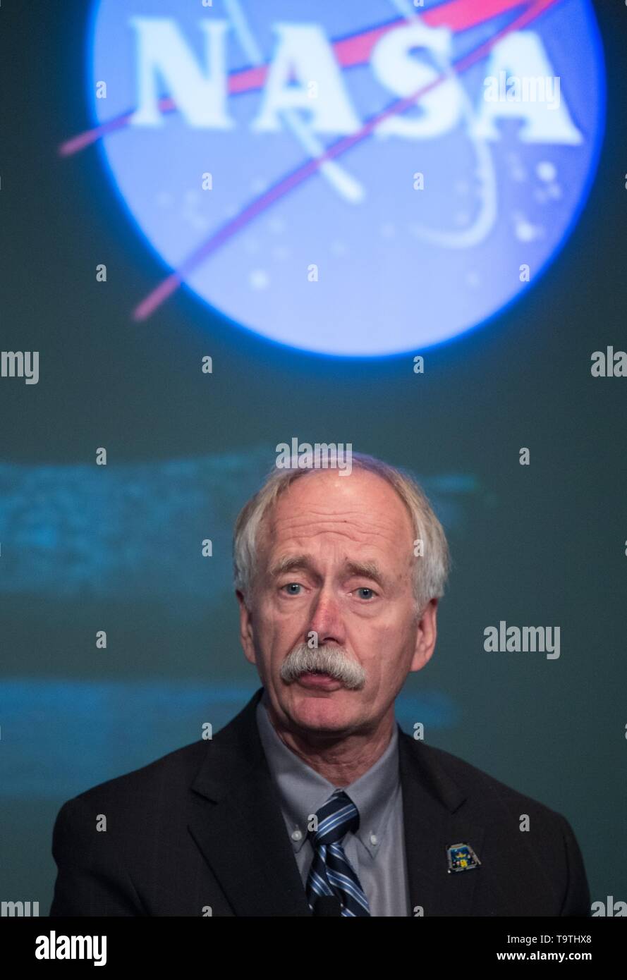 NASA Associate Administrator for Human Exploration and Operations William Gerstenmaier during a NASA town hall discussion plans to land astronauts on the Moon by 2024 at NASA Headquarters May 14, 2019 in Washington, DC. Stock Photo