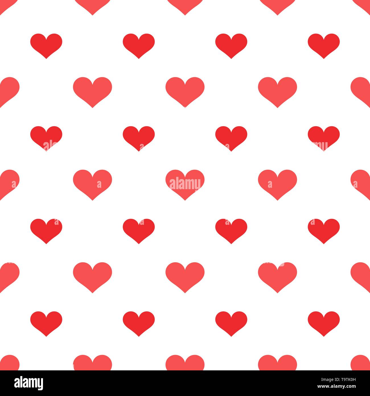 Red hearts Valentine pattern. Vector illustration Stock Vector Image ...