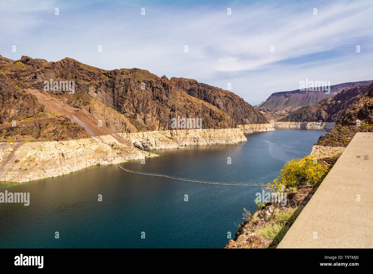 Hoover Dam and Lake Mead between Arizona and Nevada, USA Stock Photo