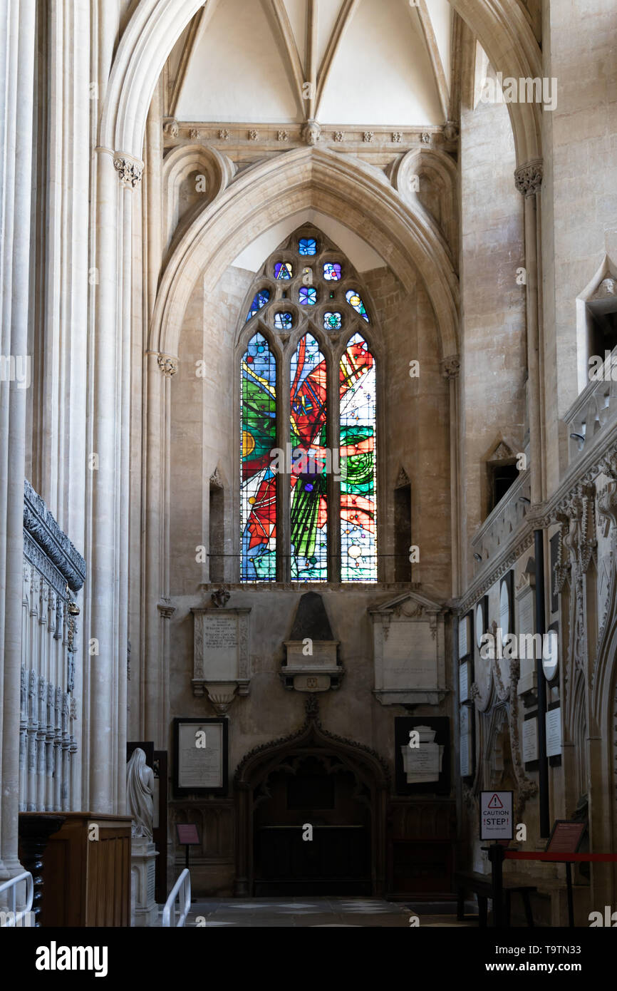 Stained glass window at bristol cathedral hires stock photography and