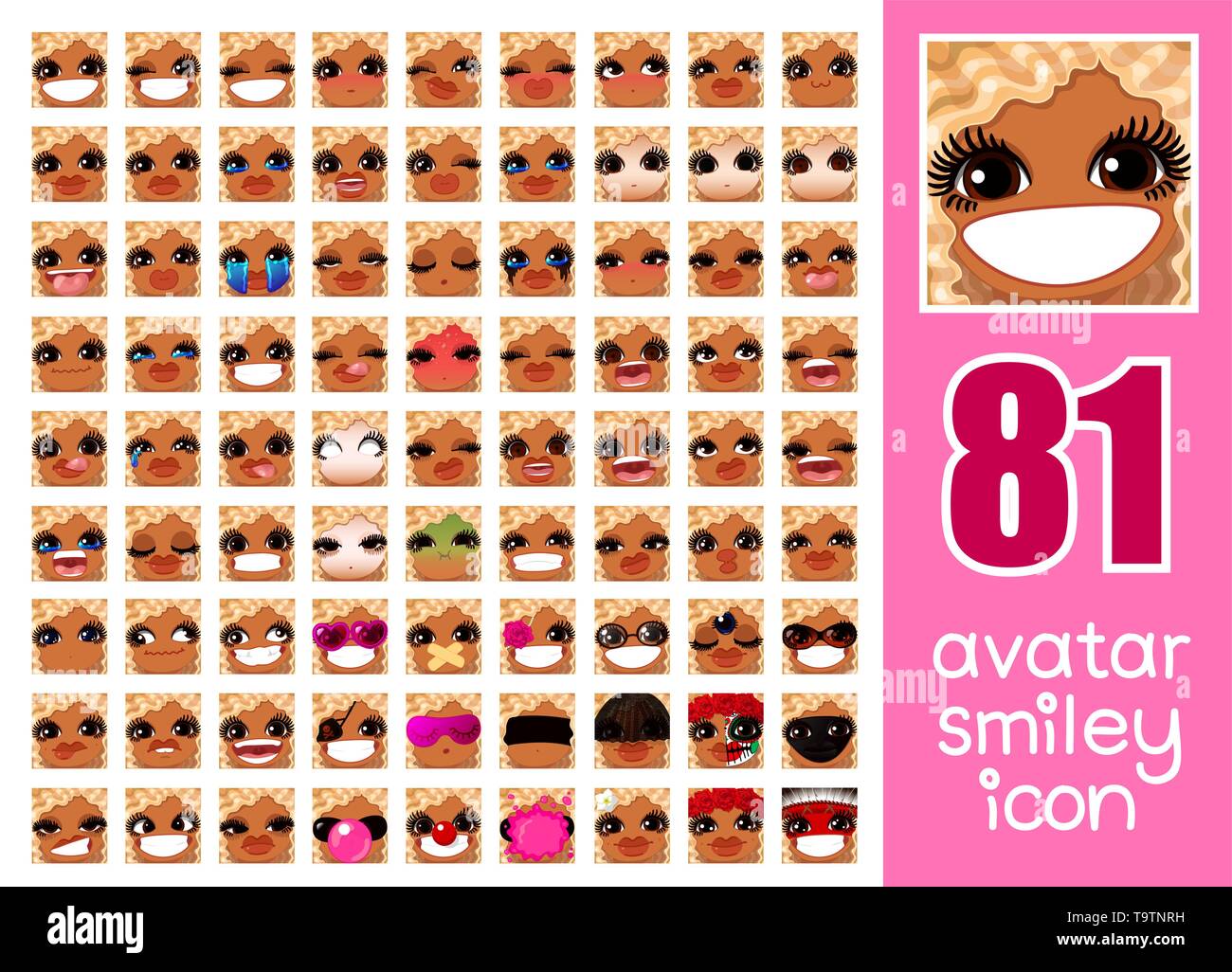 vector SET-81 social media avatars for girl Stock Vector Image & Art ...